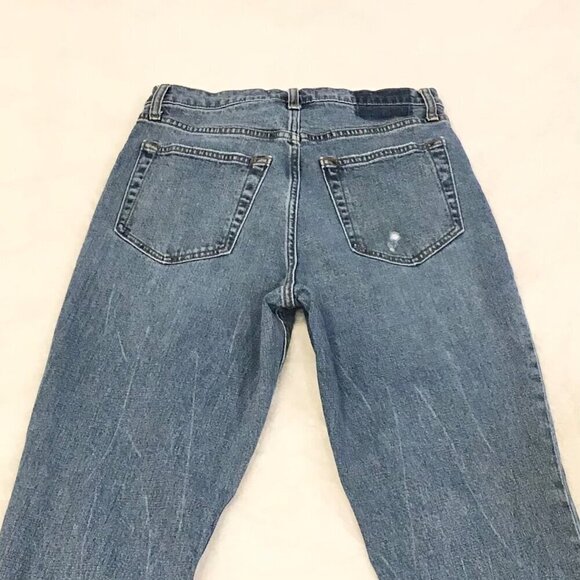 Abercrombie 8 (29) 90s Slim Straight Ultra High Rise Women’s Jeans Distressed - Picture 8 of 12